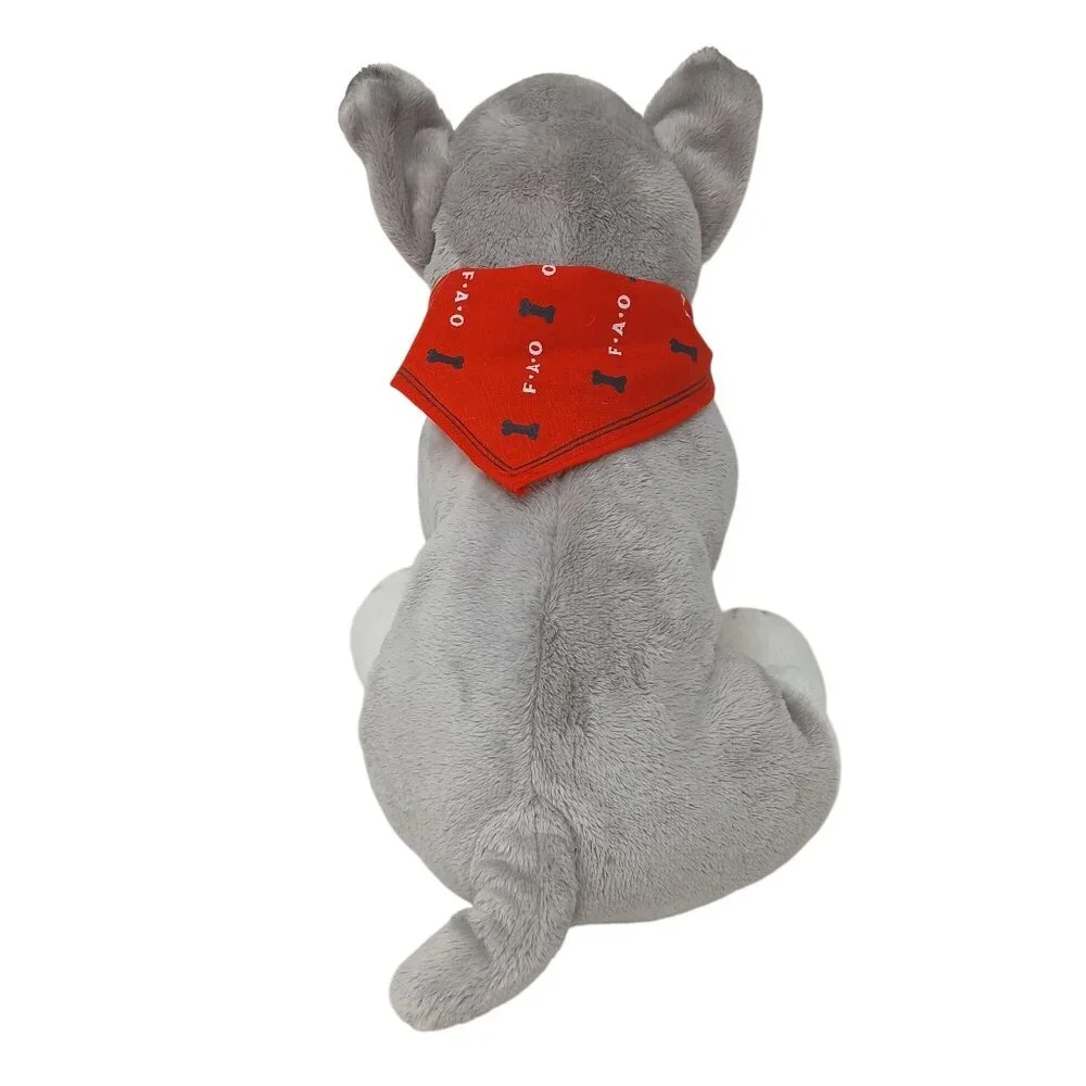 FAO Schwarz Schnauzer Dog Plush 13" Stuffed Animal w/ Scarf #D-35 - Picture 3 of 13